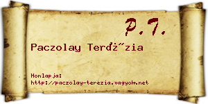 Paczolay Terézia névjegykártya